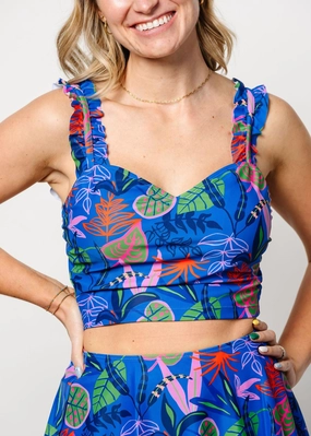 Midnight Jungle | Ripple Top tankini swim tops, adjustable bikini tops