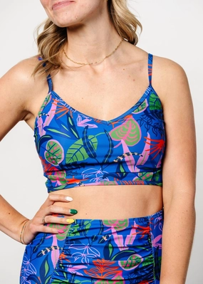 Midnight Jungle | V'D Crop Top tankini swim tops, adjustable bikini tops