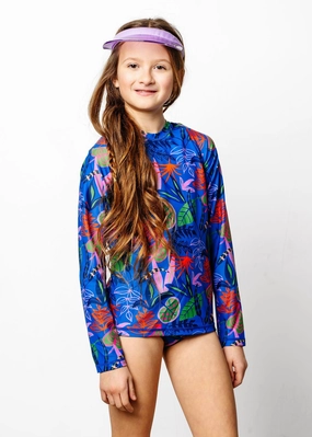 Midnight Jungle | Youth Rashguard Top (Unisex) boys summer swimwear, boys rash guard swim sets