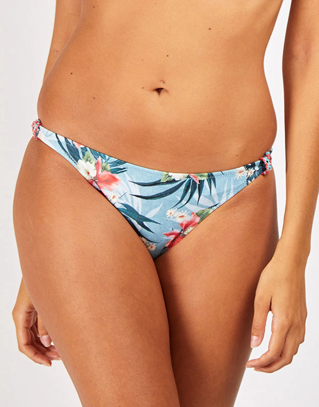 Missiou Lofra Hipster Bikini Bottom - Blue swim shorts for women, stretch fit swim bottoms
