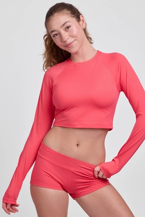 Moana Long Sleeve Cropped Rashie - Coral Reef all purpose swimwear, comfortable swimwear for everyone