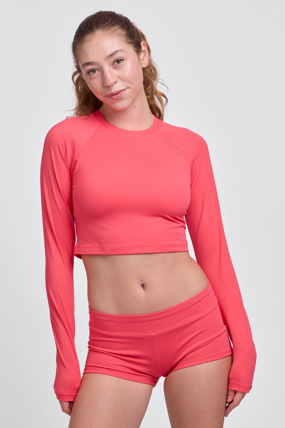 Moana Long Sleeve Cropped Rashie - Coral Reef