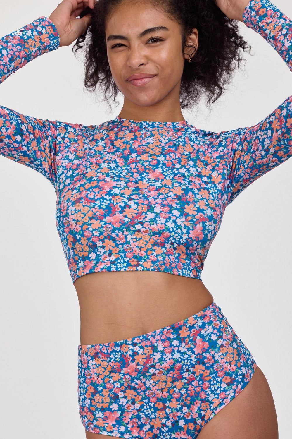 Moana Long Sleeve Cropped Rashie - Pearla