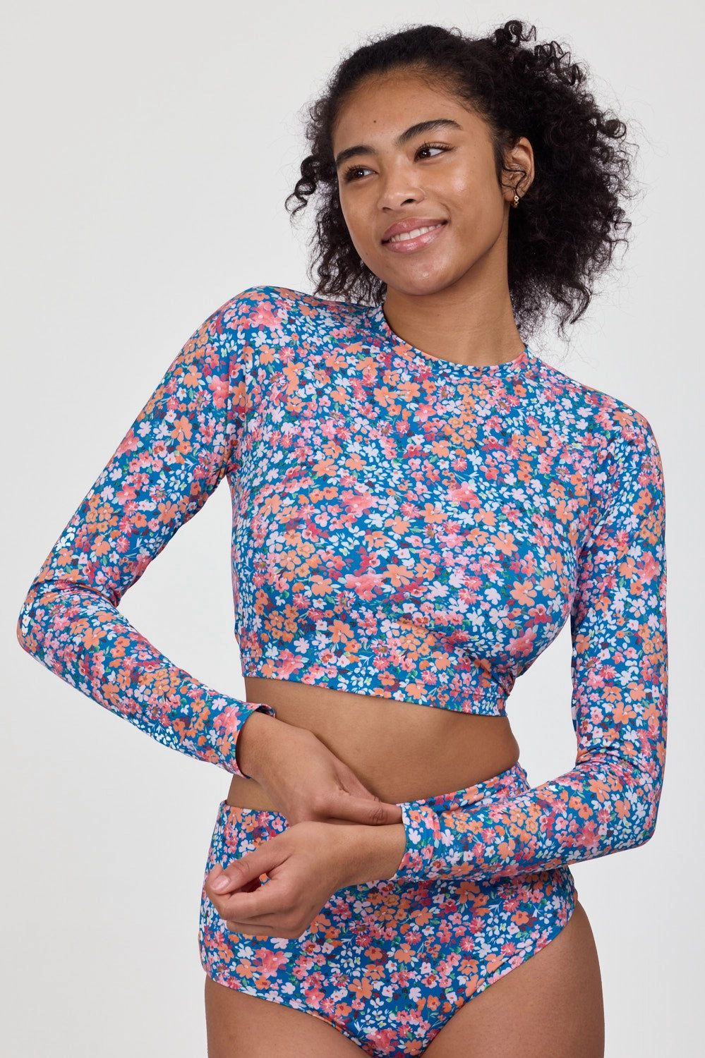 Moana Long Sleeve Cropped Rashie - Pearla