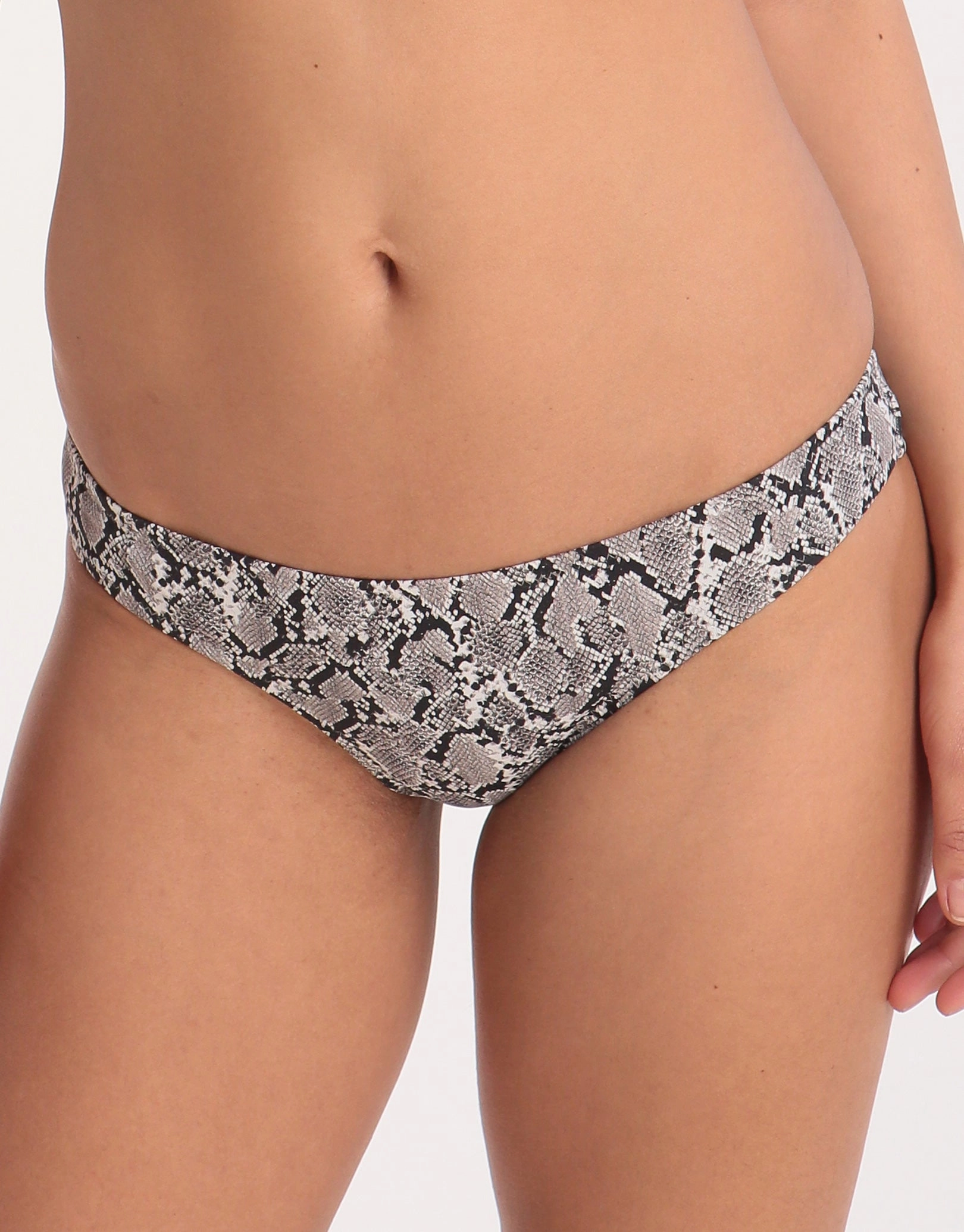 Mombasa Hipster Bikini Bottom - Snake Print swim shorts for women, stretch fit swim bottoms