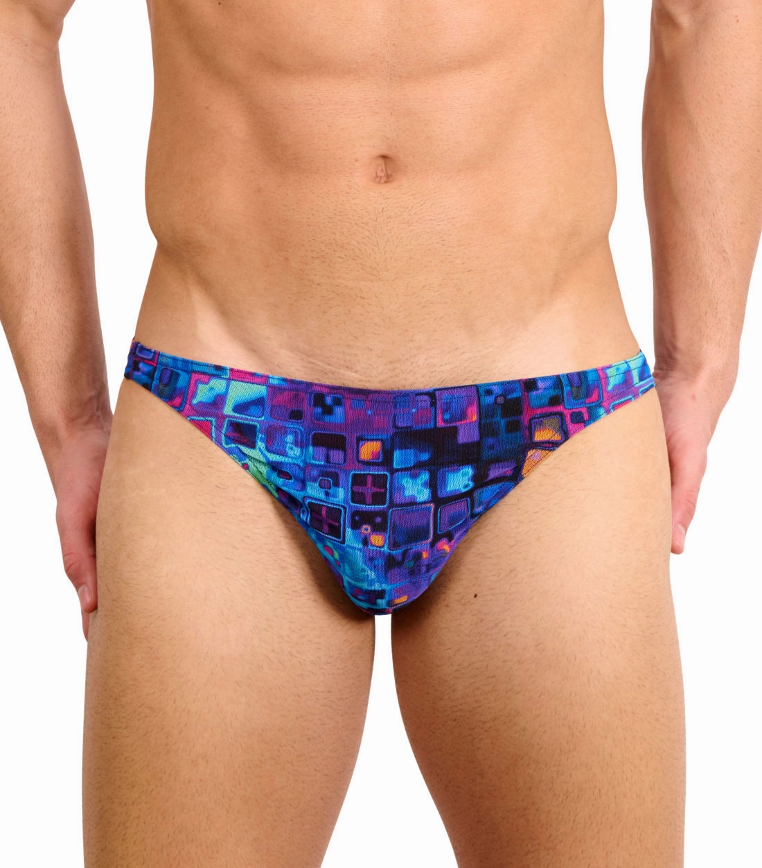 Mosaic Tan Through Swim Micro Brief