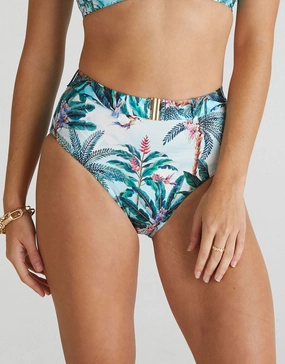 Muse Marilyn High Waist Bikini Pant - Multi swim shorts for women, stretch fit swim bottoms