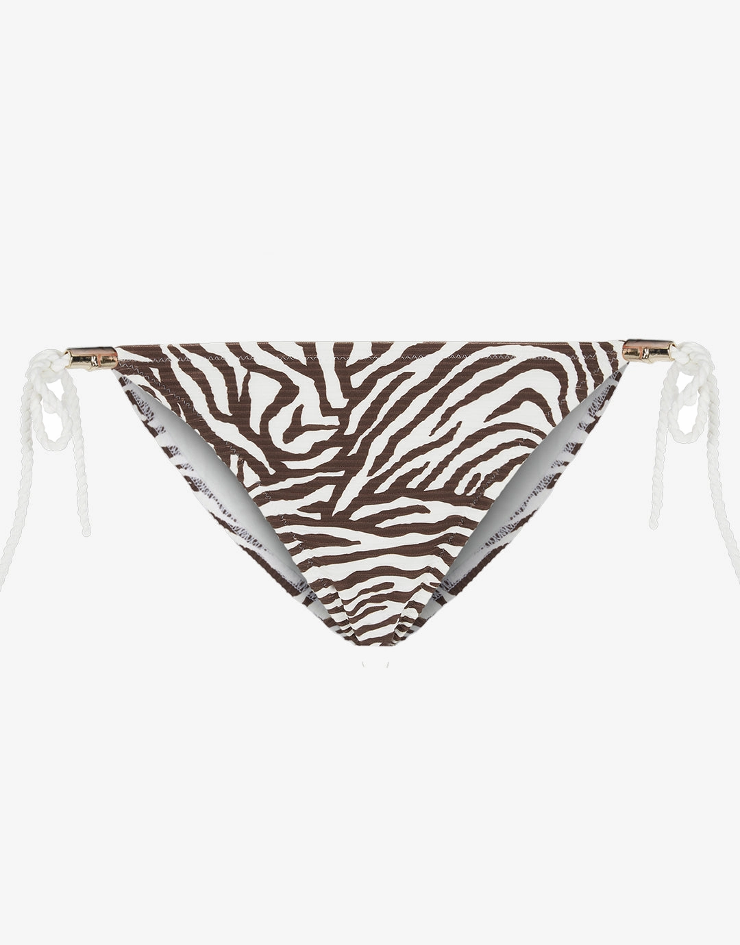 Namibia Rope Tie Side Pant - Brown/White swim shorts for women, stretch fit swim bottoms