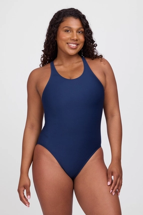 Nancy One Piece Swimsuit - Navy all purpose swimwear, comfortable swimwear for everyone