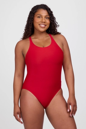 Nancy One Piece Swimsuit - Red all purpose swimwear, comfortable swimwear for everyone