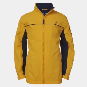 Nautica Boys' Water-Resistant Colorblock J-Class Jacket Yellow Nautica