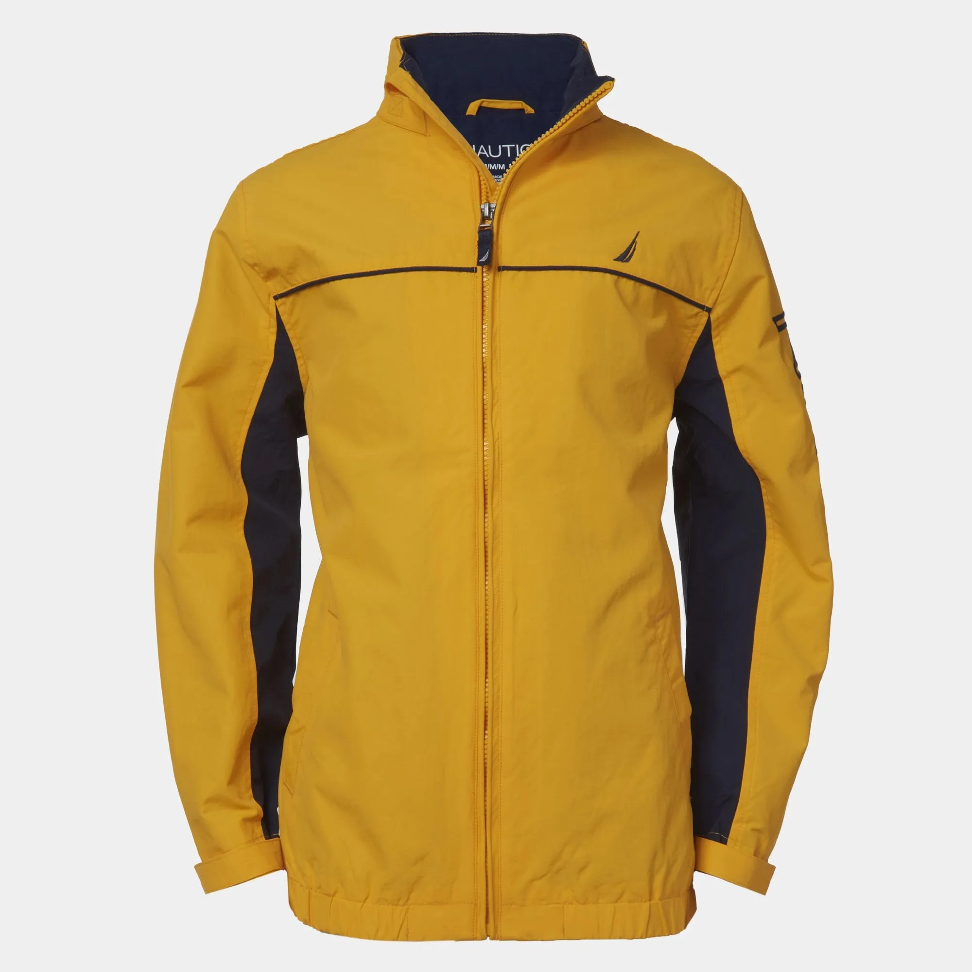 Nautica Boys' Water-Resistant Colorblock J-Class Jacket Yellow Nautica