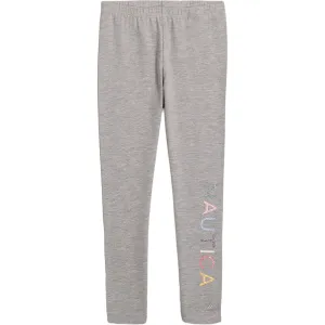 Nautica Girls' Glitter Logo Legging (7-16) Grey Heather Nautica