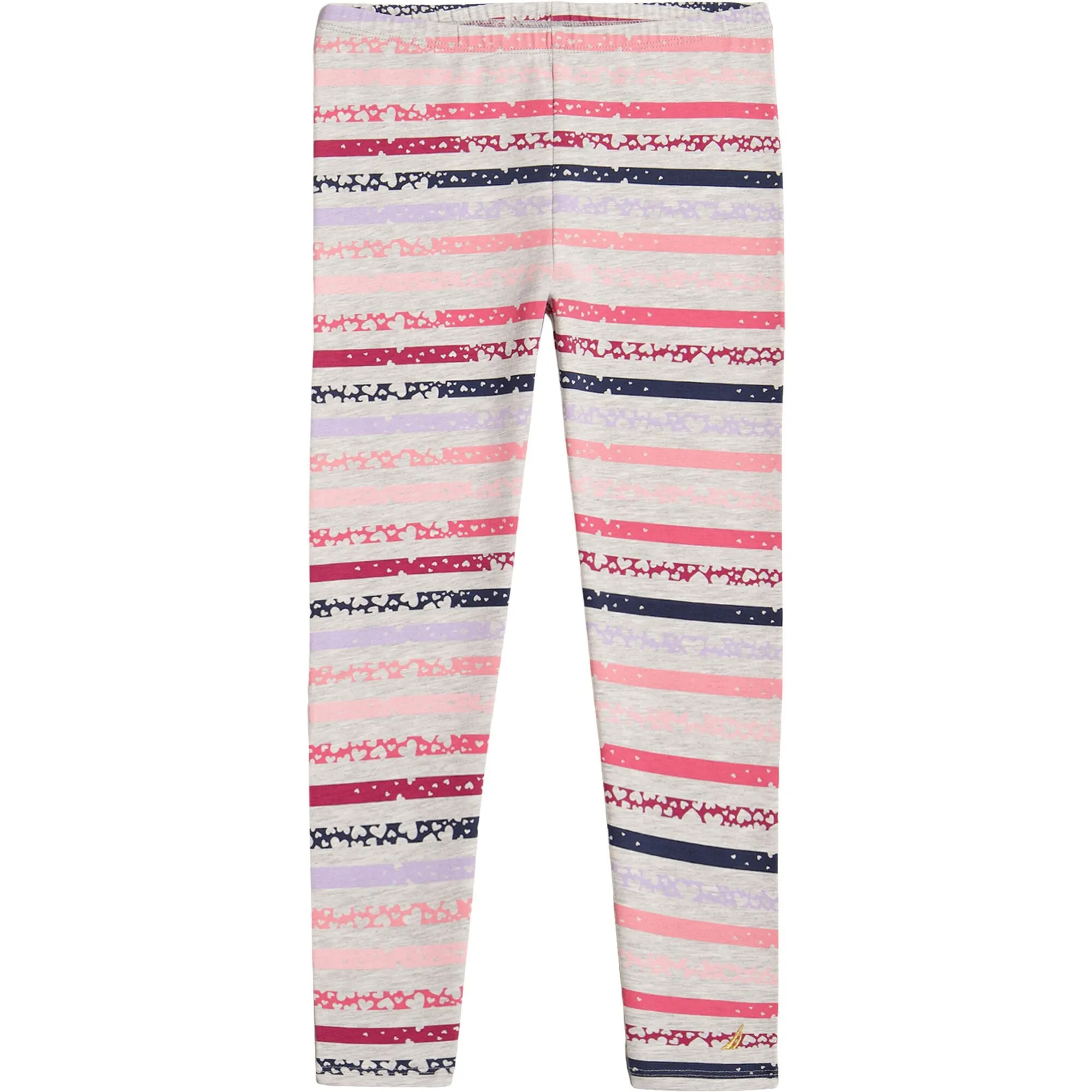Nautica Girls' Heart Striped Legging (7-16) DEMITASSE Nautica