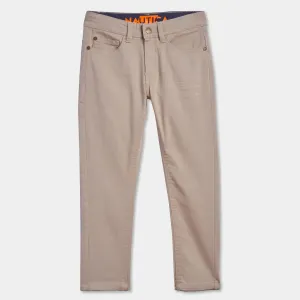 Nautica Little Boys' Skinny-Fit 5-Pocket Twill Pant Dark Brown Heather Nautica