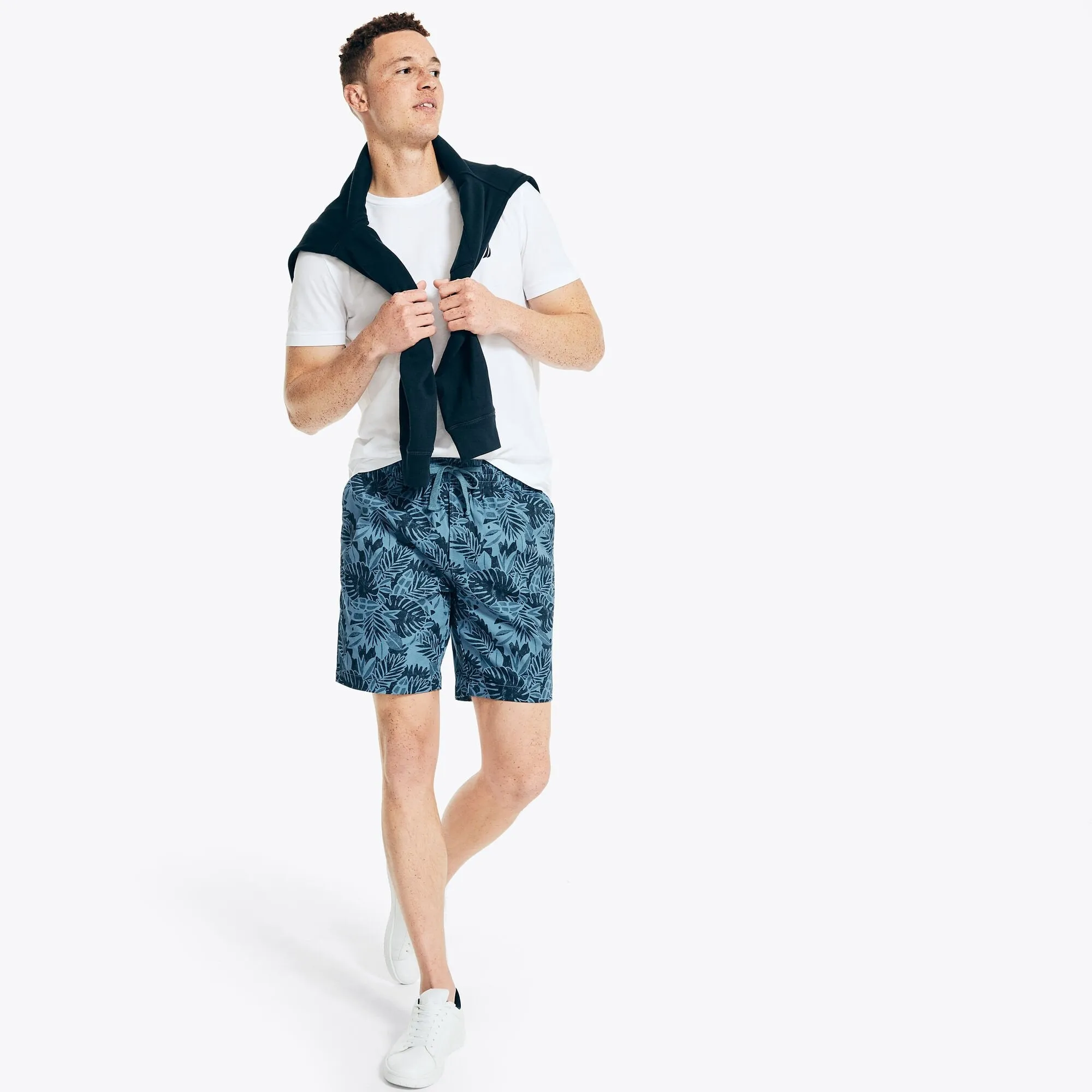 Nautica Men's 8" Printed Pull-On Short Dock Blue Nautica
