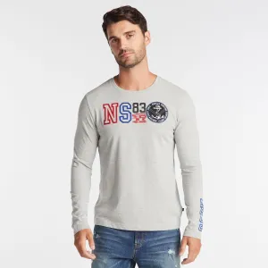 Nautica Men's Big & Tall Long Sleeve Ns-83 T-Shirt Grey Heather Nautica