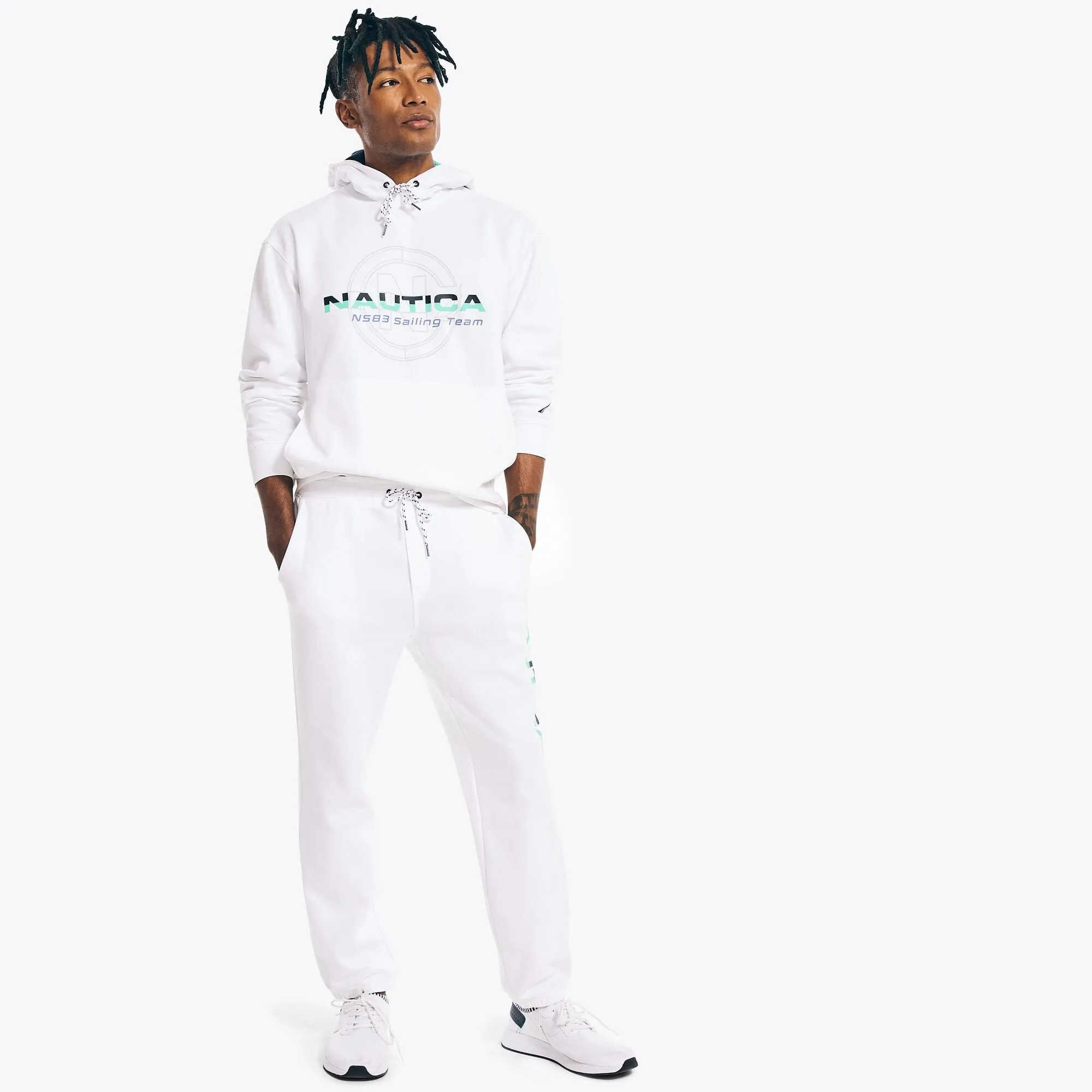 Nautica Men's Competition Classic Fit Logo Pant Bright White Nautica