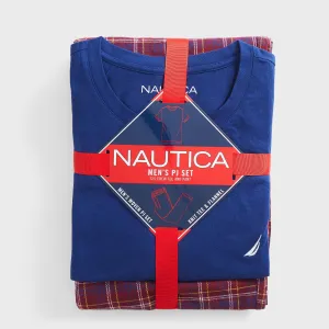 Nautica Men's Flannel Pajama Pant Set Blue Depths Nautica