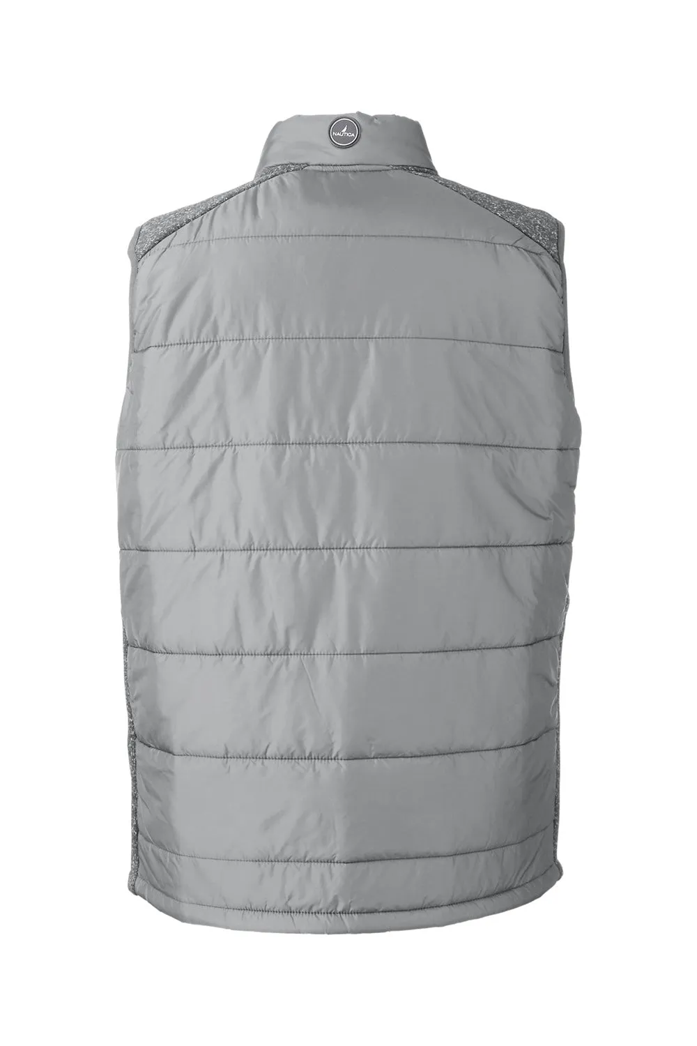 Nautica Mens Harbor Water Resistant Full Zip Puffer Vest - Graphite Grey/Heather Graphite Grey