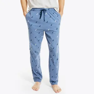Nautica Men's Logo Print Knit Sleep Pant Cobalt Wave Nautica