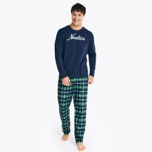 Nautica Men's Men's Family Plaid Pajama Pant Set Green Apple Nautica