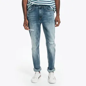 Nautica Men's Nautica Jeans Co. Distressed Straight Fit Denim Federal Blue Nautica