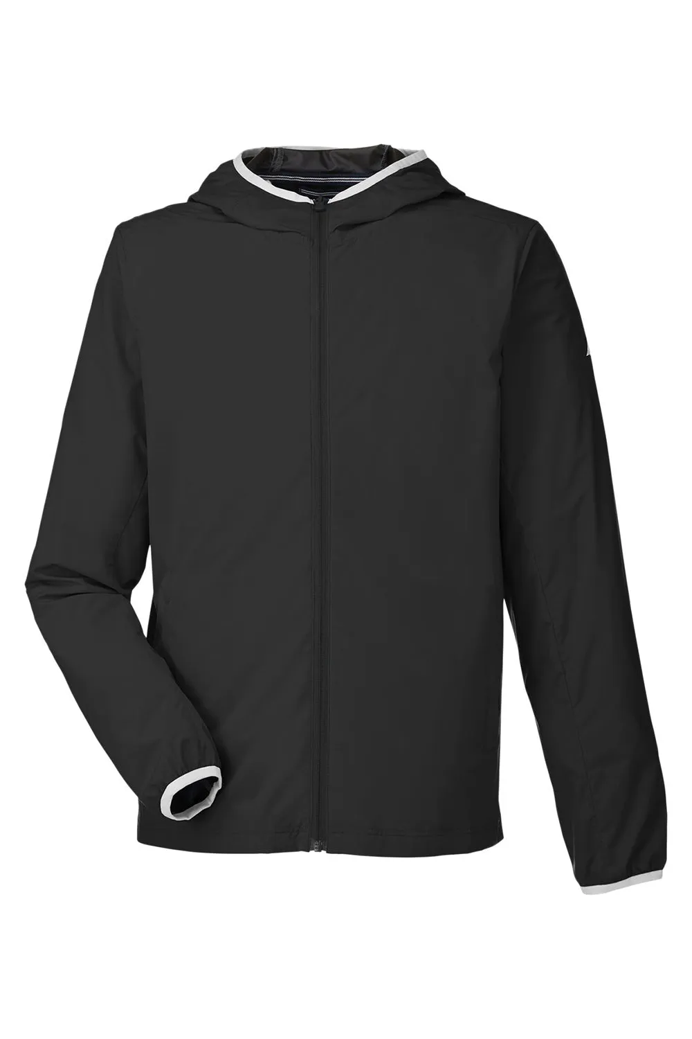 Nautica Mens Stillwater Water Resistant Full Zip Hooded Windbreaker Jacket - Black  BEST on sale Clothing Nautica