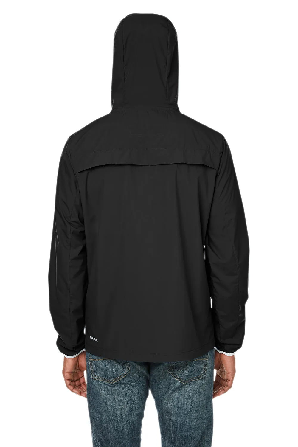 Nautica Mens Stillwater Water Resistant Full Zip Hooded Windbreaker Jacket - Black  BEST on sale Clothing Nautica