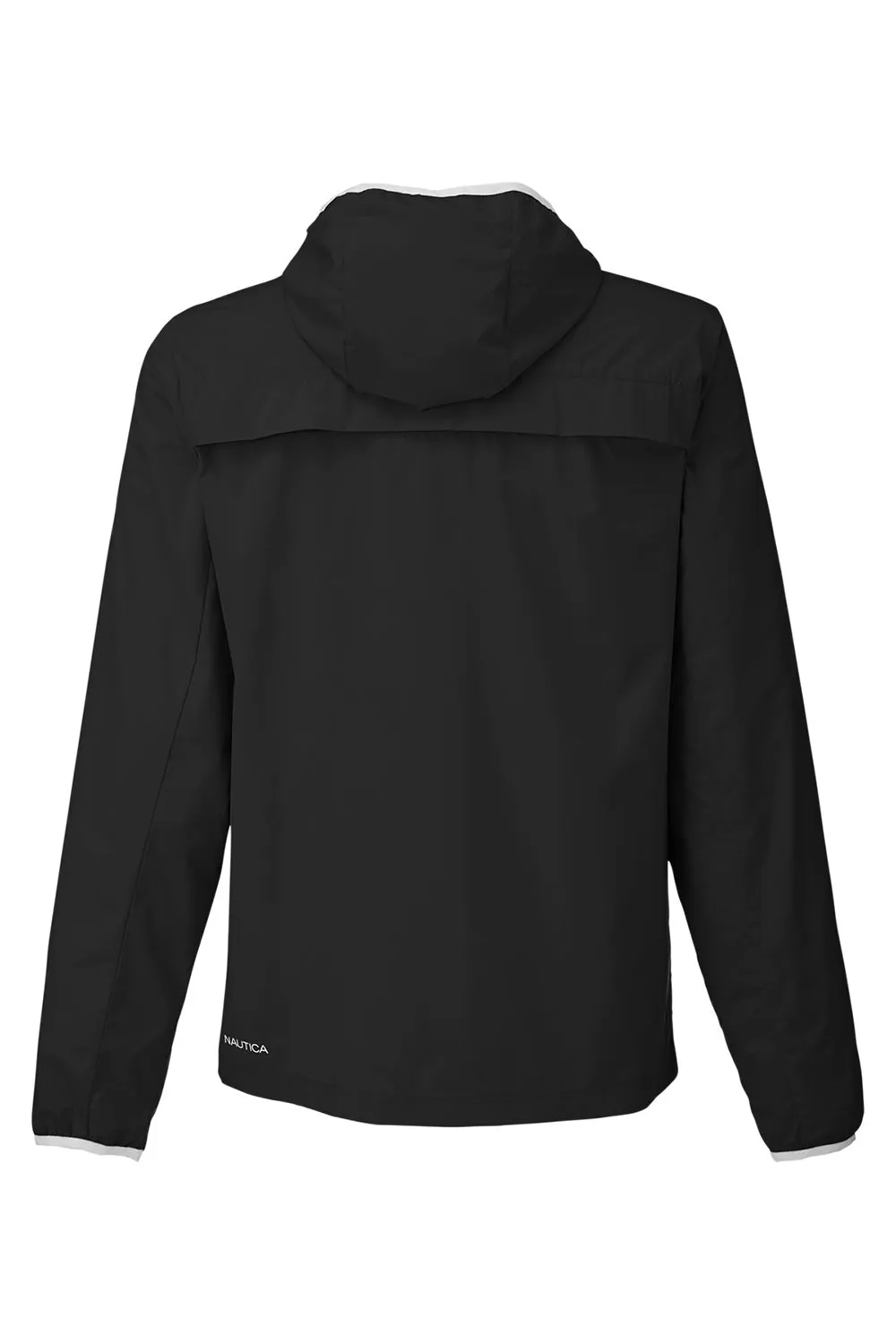 Nautica Mens Stillwater Water Resistant Full Zip Hooded Windbreaker Jacket - Black  BEST on sale Clothing Nautica
