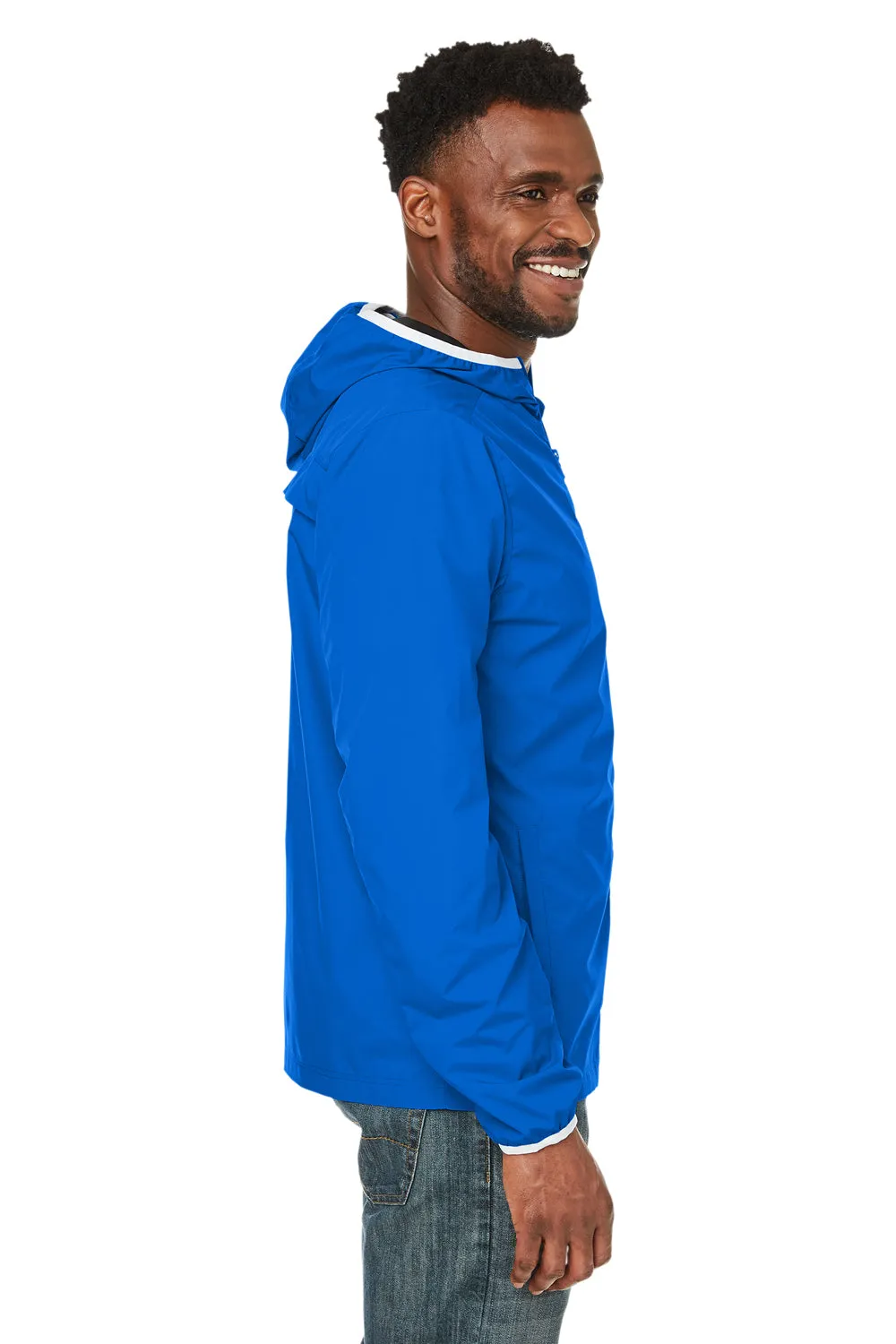 Nautica Mens Stillwater Water Resistant Full Zip Hooded Windbreaker Jacket - Royal Blue  BEST on sale Clothing Nautica