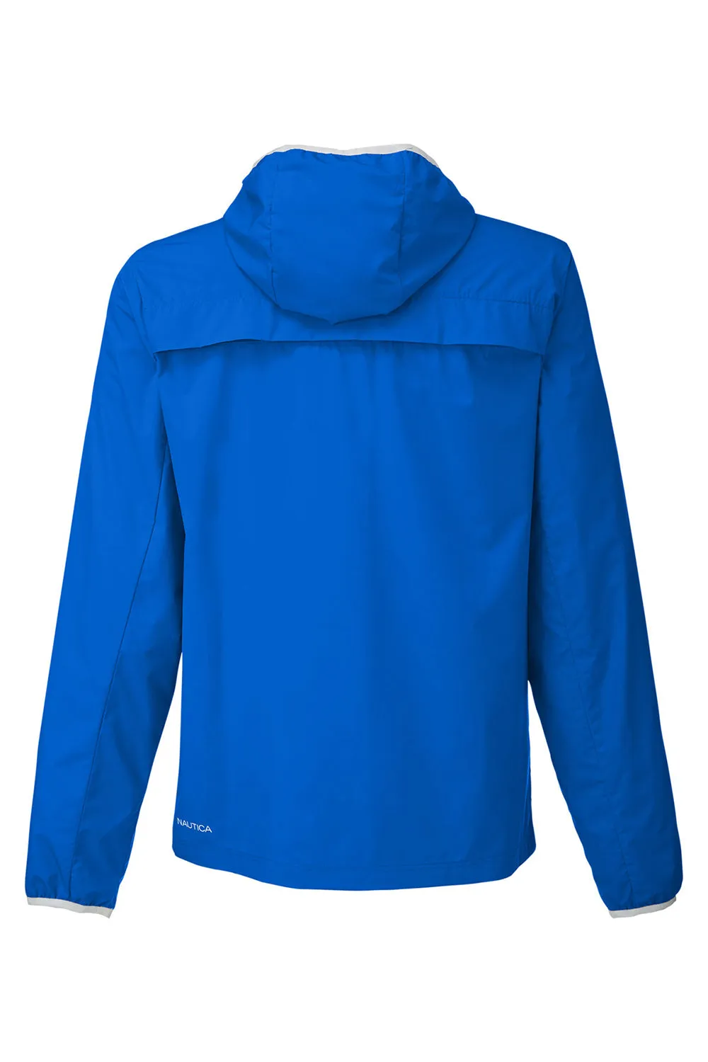 Nautica Mens Stillwater Water Resistant Full Zip Hooded Windbreaker Jacket - Royal Blue  BEST on sale Clothing Nautica