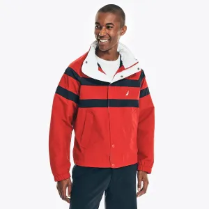 Nautica Men's Striped Rainbreaker Bomber Jacket Nautica Red Nautica