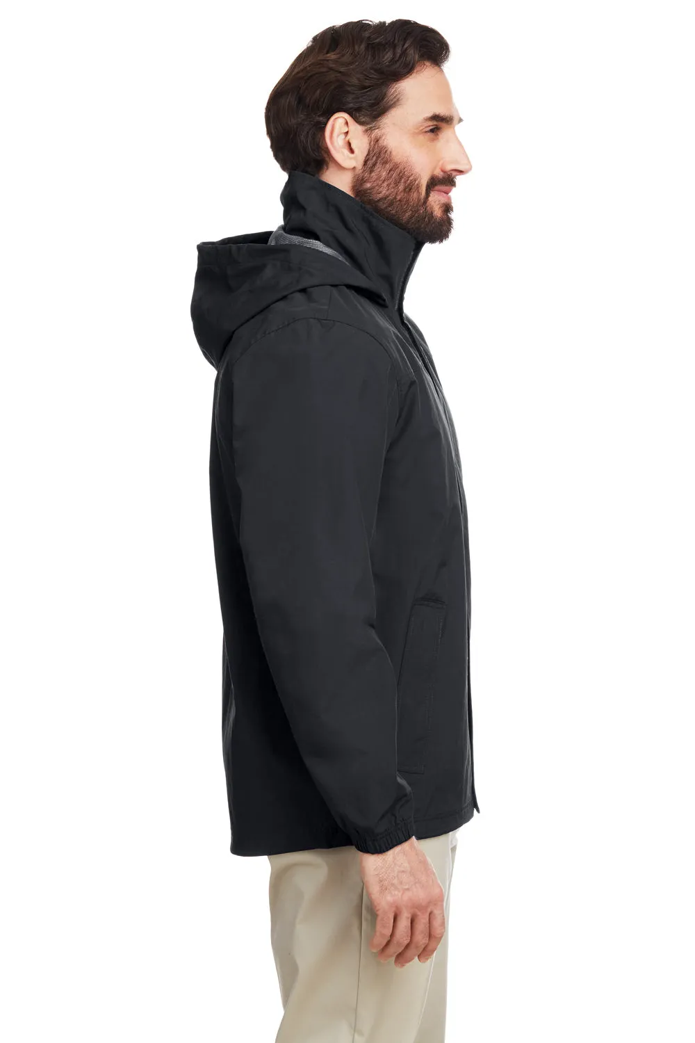 Nautica Mens Voyage Water Resistant Full Zip Hooded Jacket - Black  BEST on sale Clothing Nautica