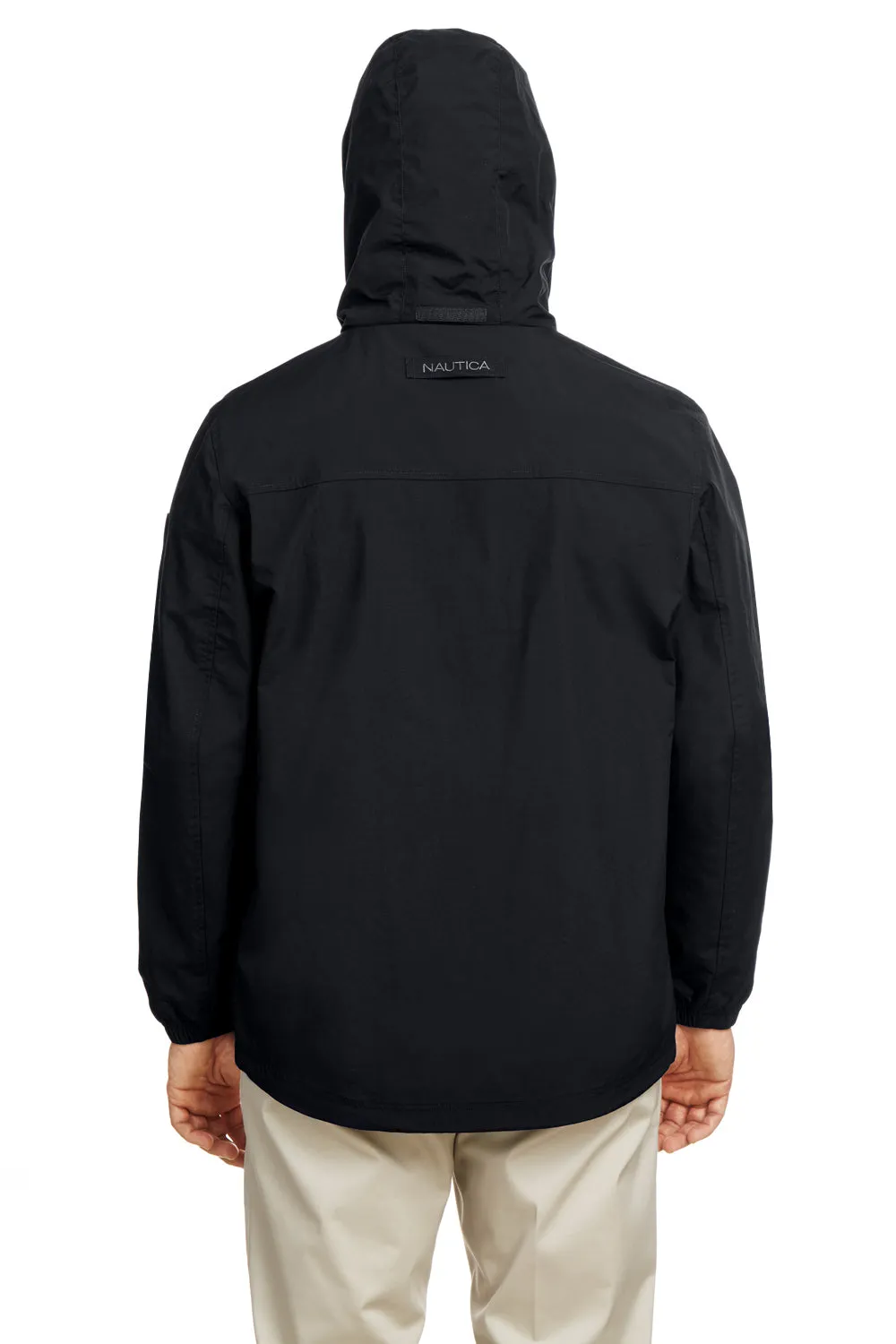 Nautica Mens Voyage Water Resistant Full Zip Hooded Jacket - Black  BEST on sale Clothing Nautica