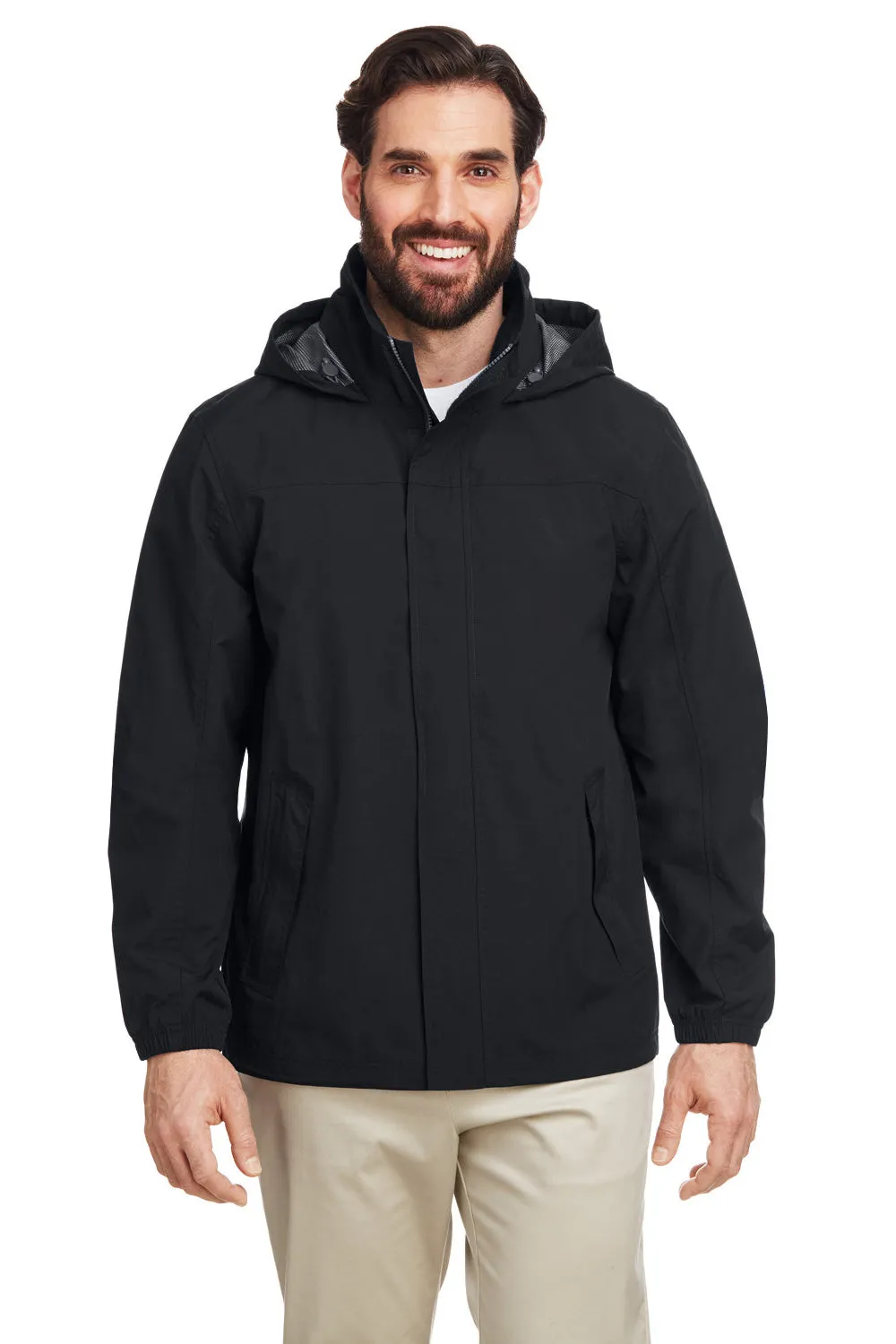 Nautica Mens Voyage Water Resistant Full Zip Hooded Jacket - Black  BEST on sale Clothing Nautica