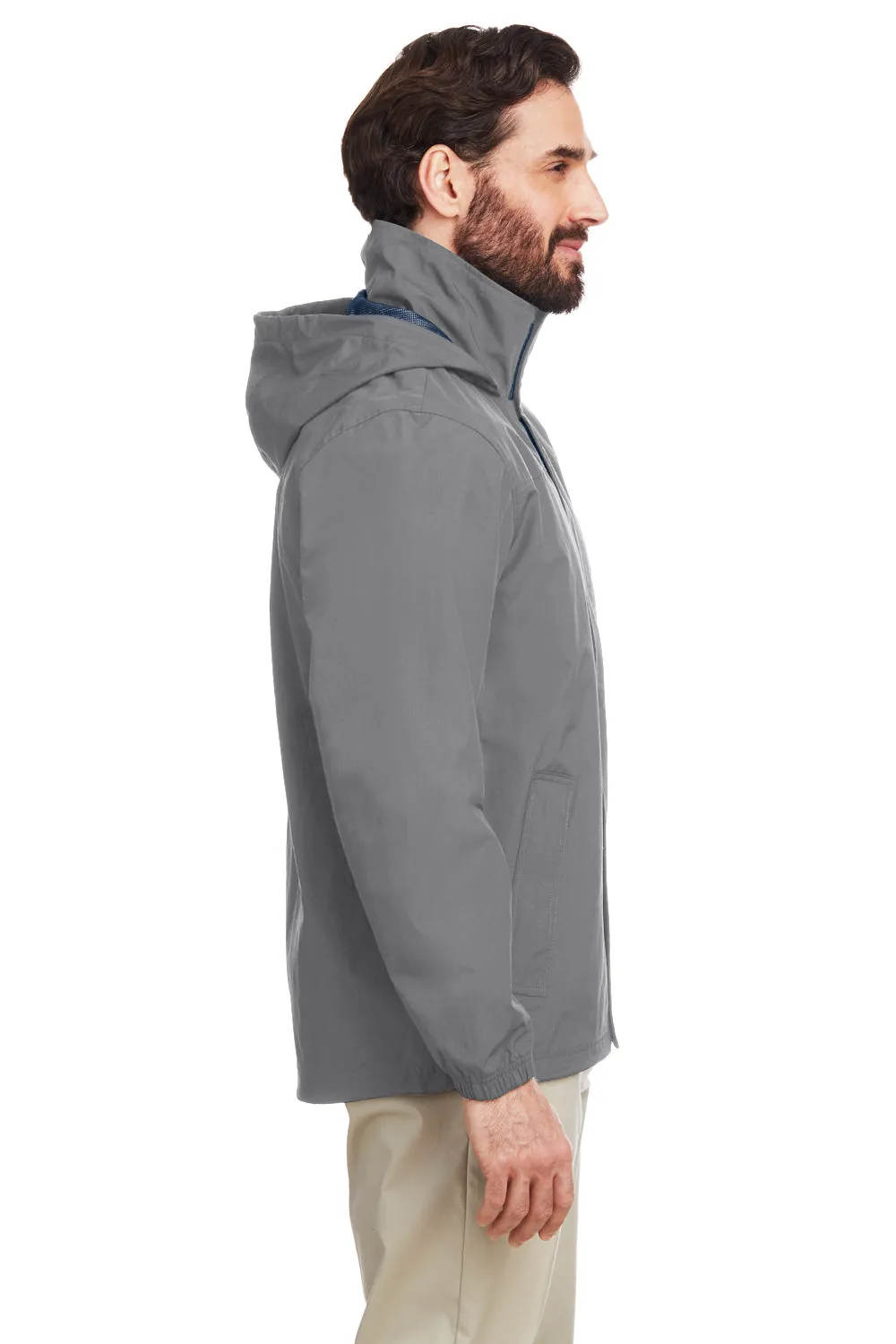 Nautica Mens Voyage Water Resistant Full Zip Hooded Jacket - Graphite Grey  BEST on sale Clothing Nautica