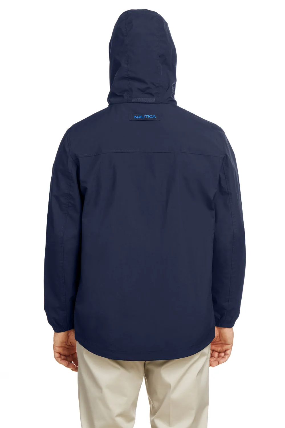 Nautica Mens Voyage Water Resistant Full Zip Hooded Jacket - Navy Blue  BEST on sale Clothing Nautica