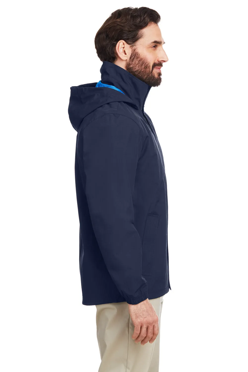 Nautica Mens Voyage Water Resistant Full Zip Hooded Jacket - Navy Blue  BEST on sale Clothing Nautica