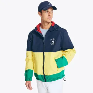 Nautica Men's Water-Resistant Colorblock Sailing Jacket Navy Nautica