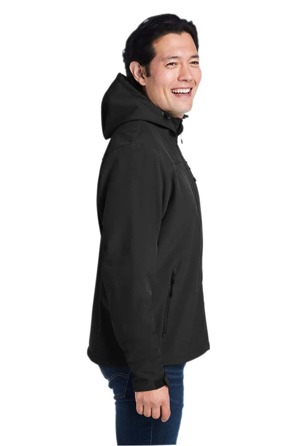 Nautica Mens Wavestorm Wind & Water Resistant Full Zip Hooded Jacket - Black  BEST on sale Clothing Nautica