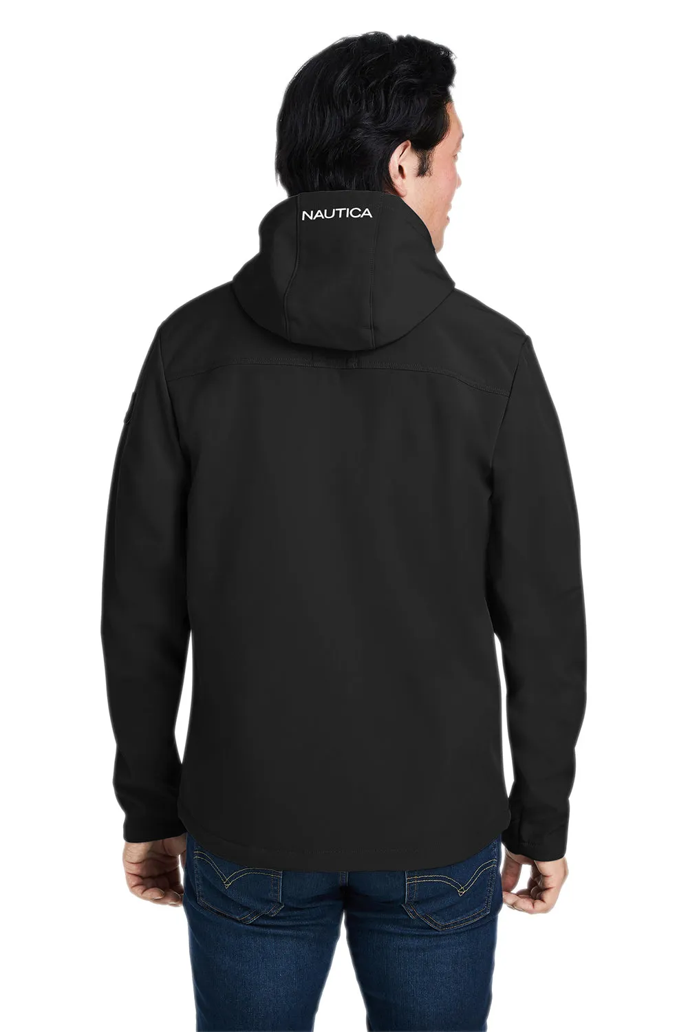 Nautica Mens Wavestorm Wind & Water Resistant Full Zip Hooded Jacket - Black  BEST on sale Clothing Nautica