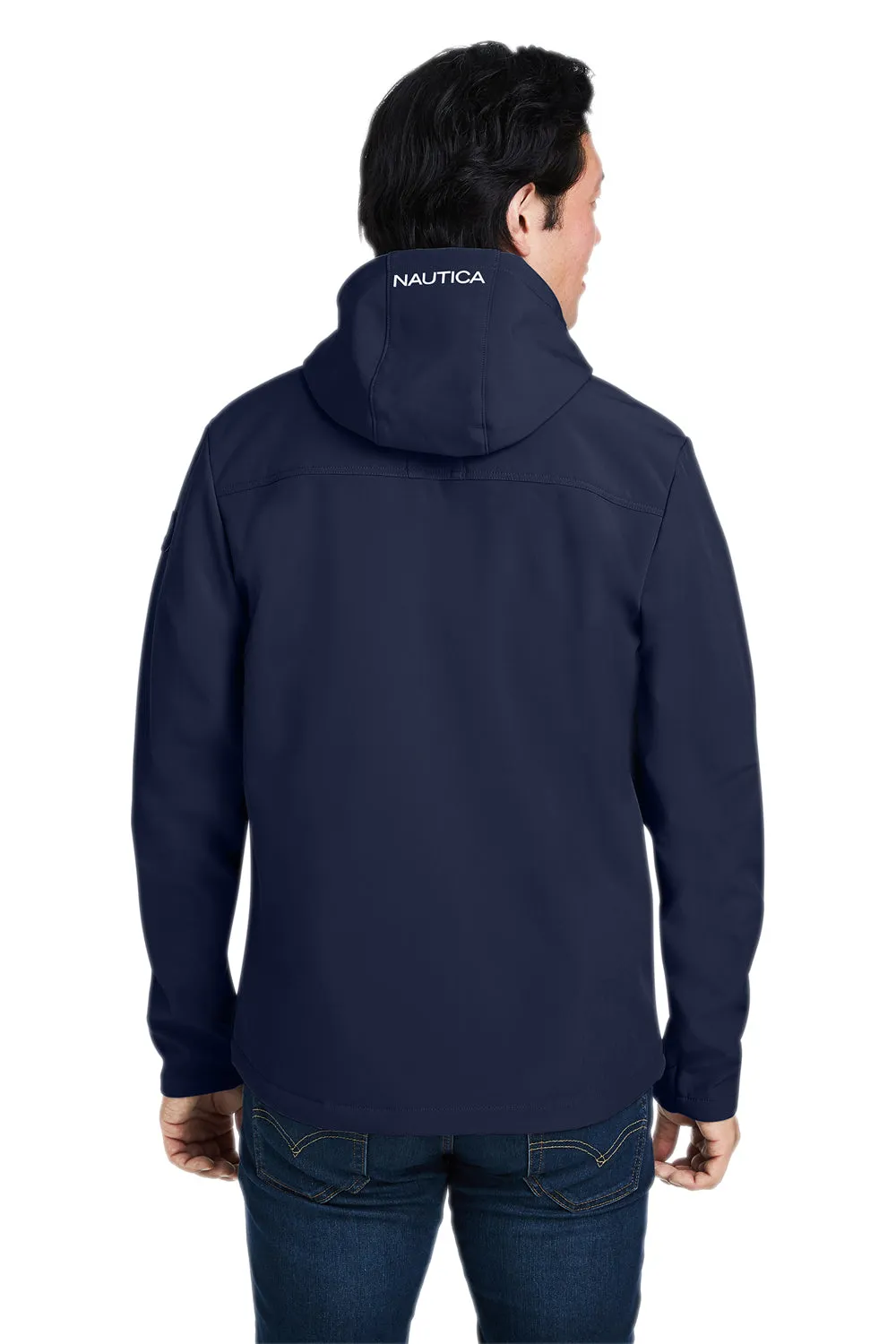 Nautica Mens Wavestorm Wind & Water Resistant Full Zip Hooded Jacket - Navy Blue  BEST on sale Clothing Nautica