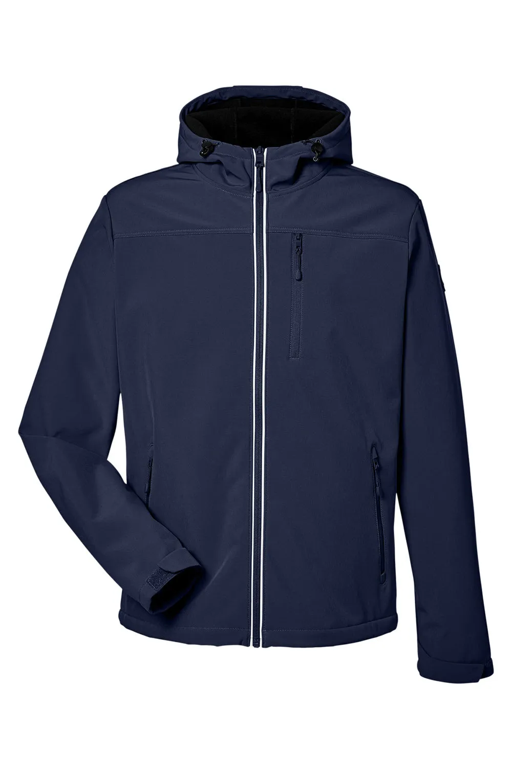 Nautica Mens Wavestorm Wind & Water Resistant Full Zip Hooded Jacket - Navy Blue