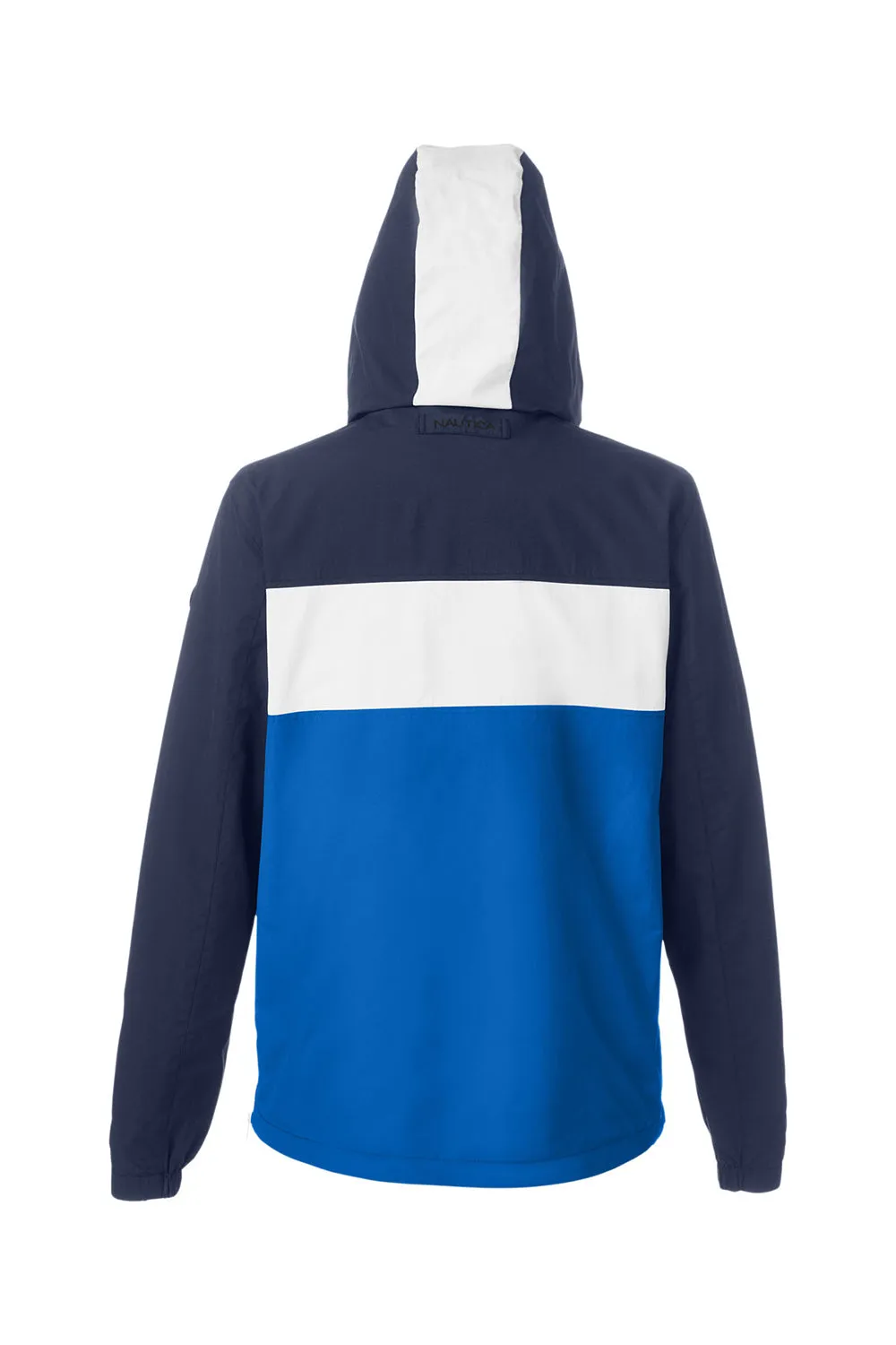 Nautica Mens Windward Wind & Water Resistant 1/4 Zip Hooded Jacket - Navy Blue/Royal Blue  BEST on sale Clothing Nautica