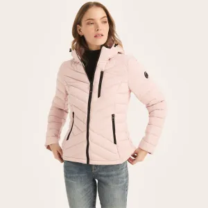 Nautica Short Puffer Jacket With Hood Light Pink Nautica