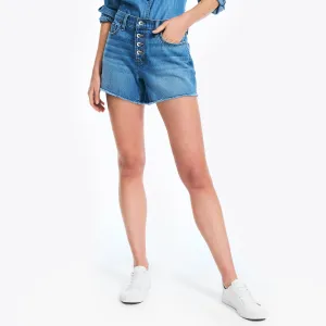 Nautica Women's 4.75" Nautica Jeans Co. Frayed Short Blue Mirage Nautica