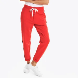Nautica Women's Colorblock Stretch-Fleece Jogger Tomales Red Nautica