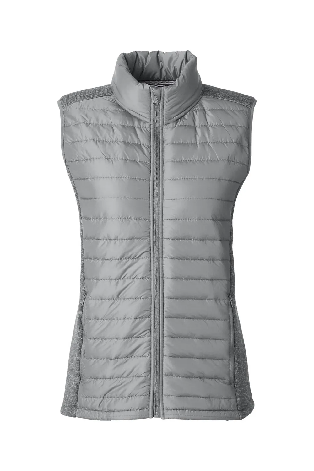 Nautica Womens Harbor Water Resistant Full Zip Puffer Vest - Graphite Grey/Heather Graphite Grey  BEST on sale Clothing Nautica
