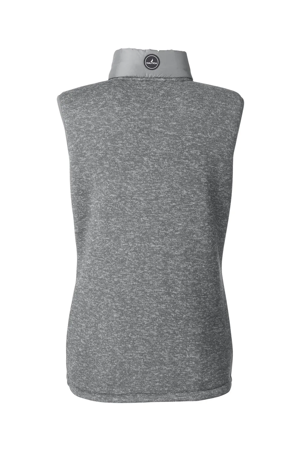 Nautica Womens Harbor Water Resistant Full Zip Puffer Vest - Graphite Grey/Heather Graphite Grey